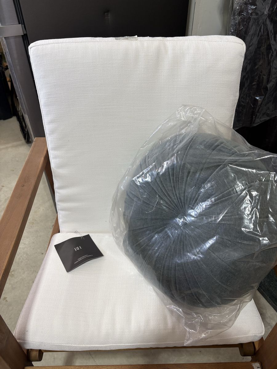 RH Laurel Dining Side Chair Cushion Rough N Rowdy Blanca Cushion Mesh Bottom Outdoor CUSHION ONLY