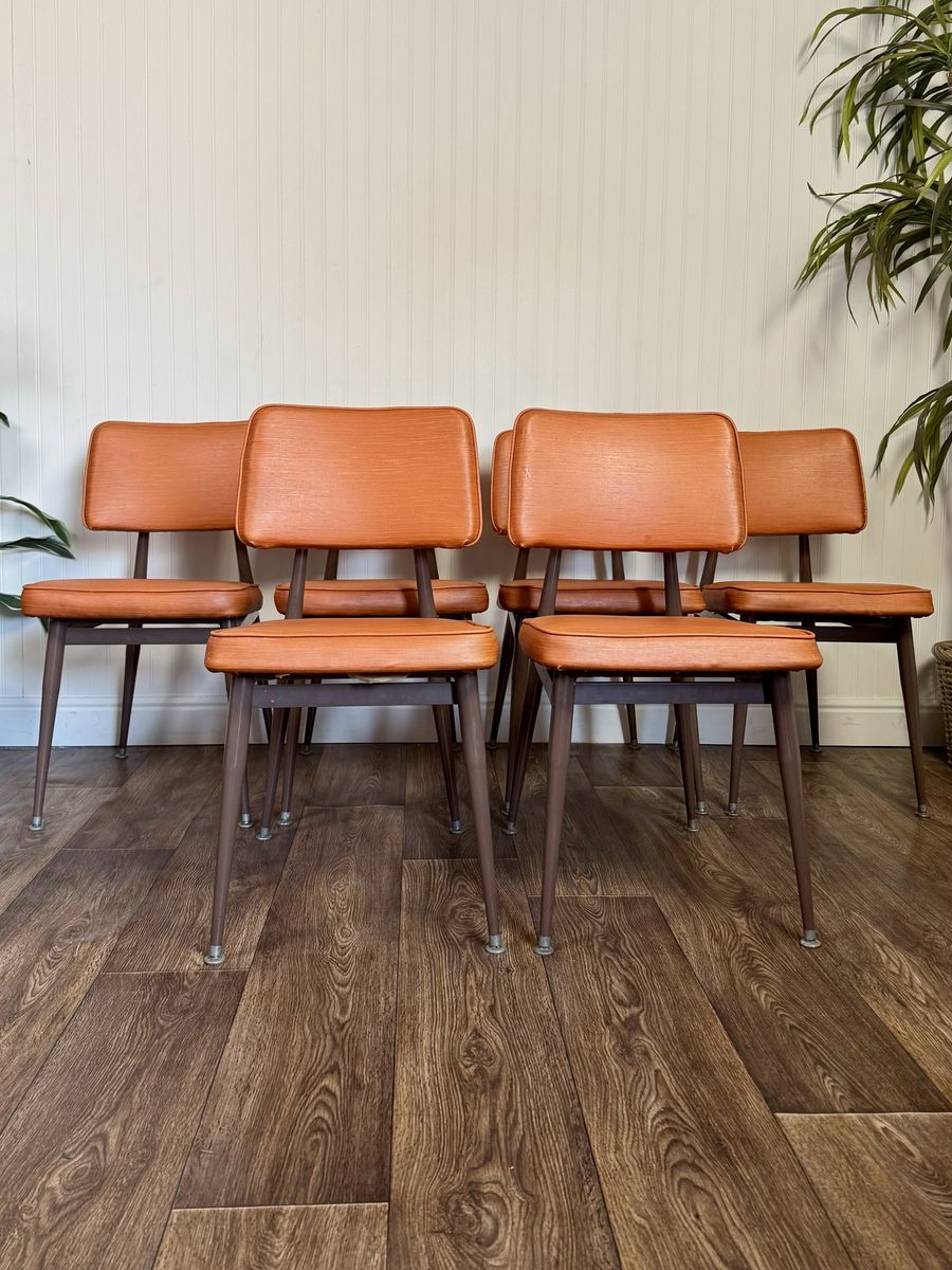 Orange 1963 Mid-Century Modern Nordia Chairs – Set of 6