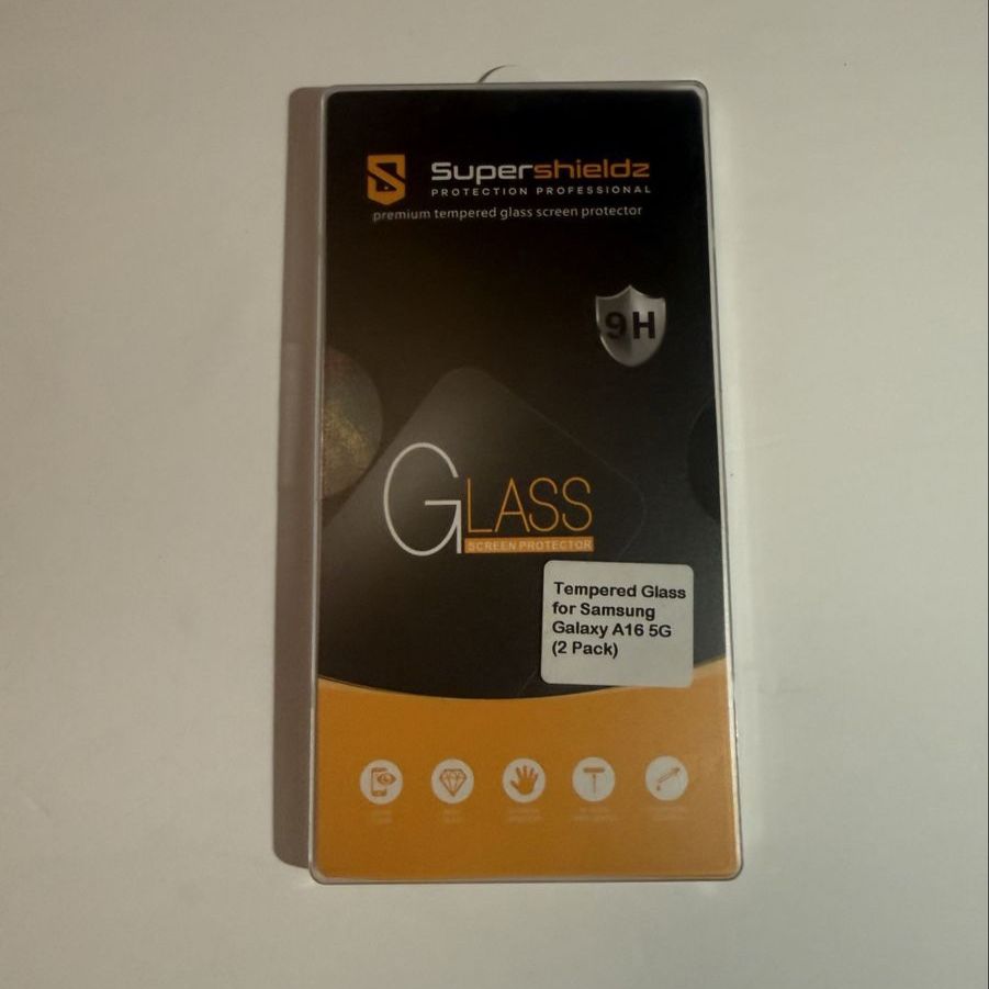 SuperShieldz 9H Tempered Glass Screen Protector for Samsung Galaxy A16 5G (2 Pack) New