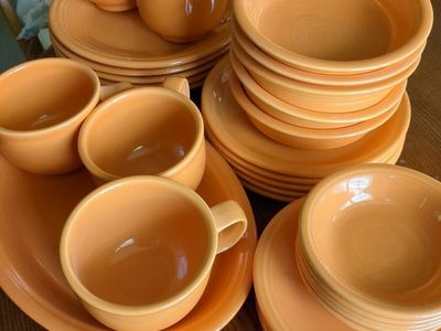 Orange Ceramic Dishware Set