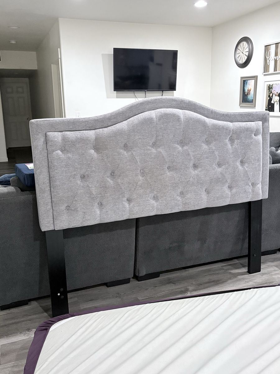 Queen headboard, frame, and box spring