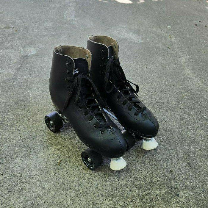 Men's Size 12-13 Chicago 805 Black Classic Roller Skates 4 Wheels Roller Rink Derby