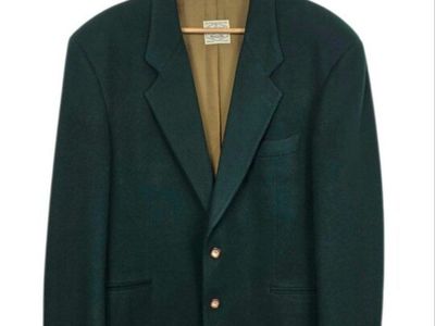 Vintage Hugo Boss Gentry Forest Green Cashmere Wool Blazer 42L Made Germany EU52