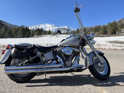 1990 Harley-Davidson Fat Boy Motorcycle - Silver and Chrome
