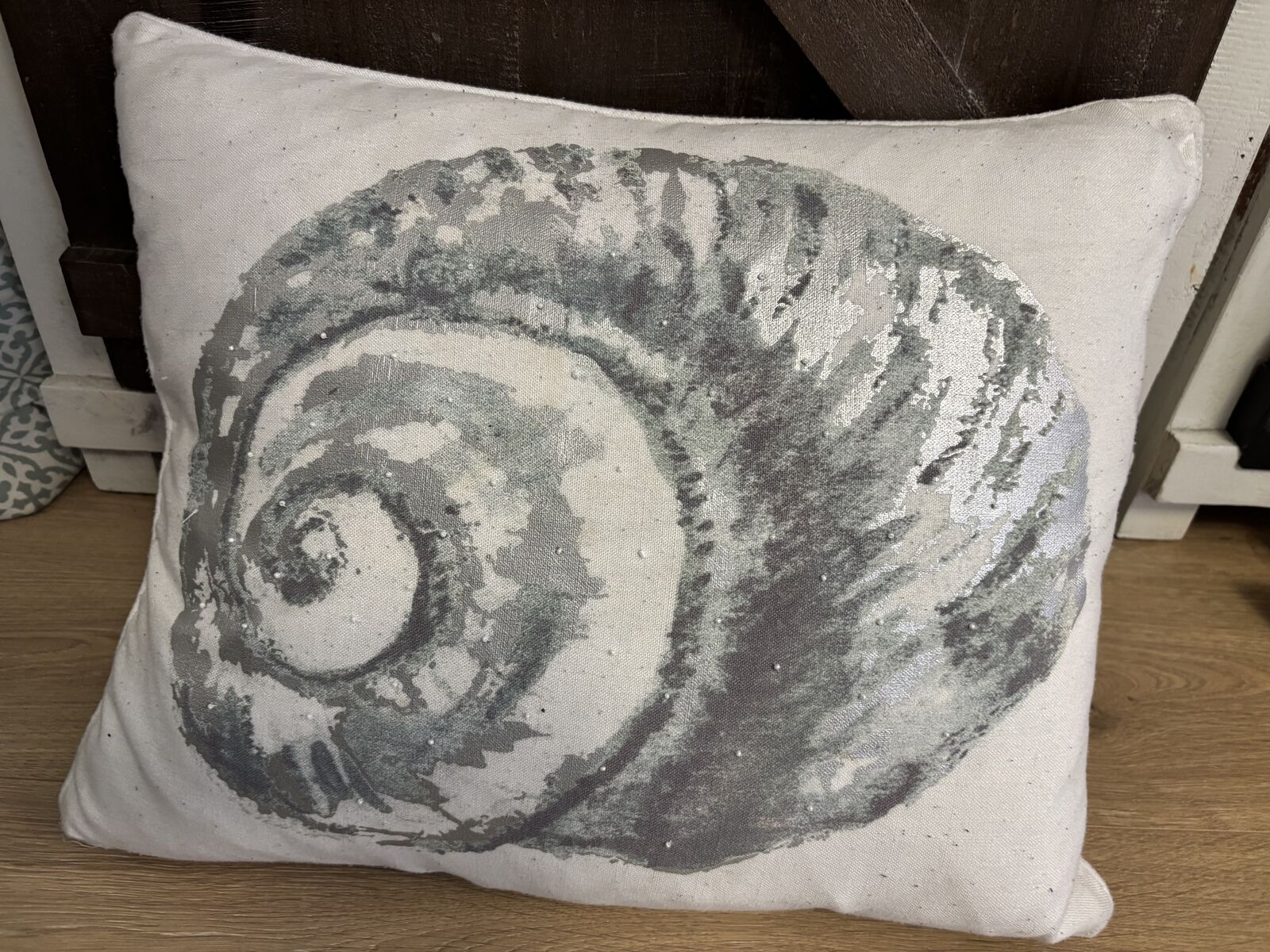 Seashell accent pillow