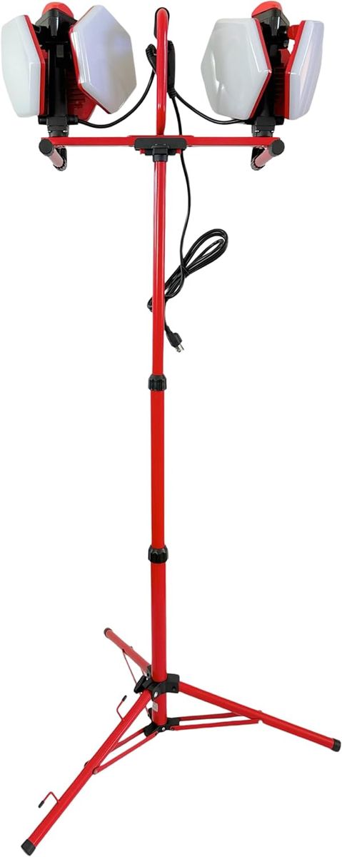 RED ROCK 360º 20000 LUMEN INDUSTRIAL GRADE LED WORKLIGHT, WORK LIGHT, 2-10000 LUMEN LAMP HEADS, WET LOCATION, 55” TRIPOD!!!