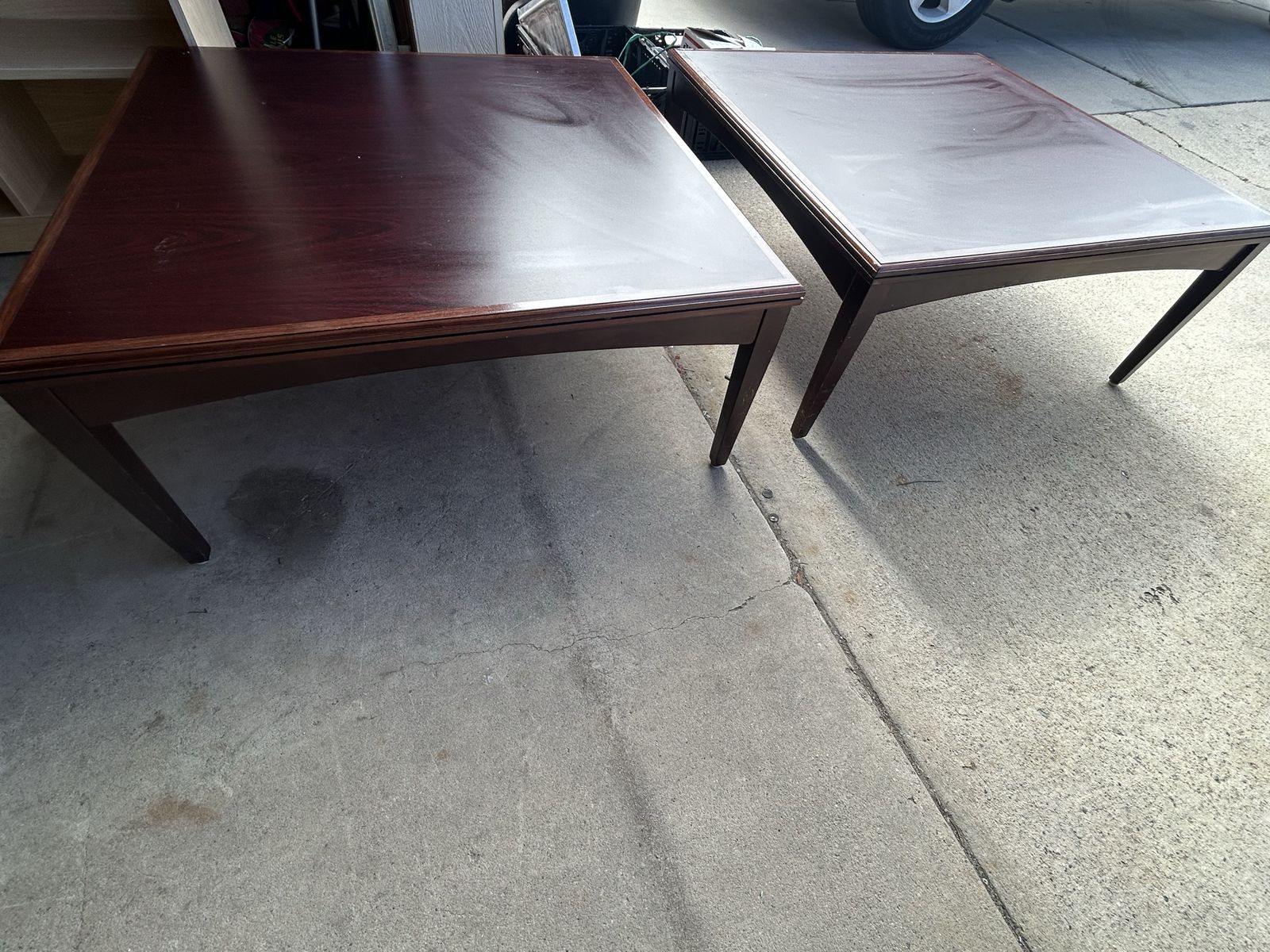 Pair Of Nemschoff Mahogany Coffee Tables 36x15