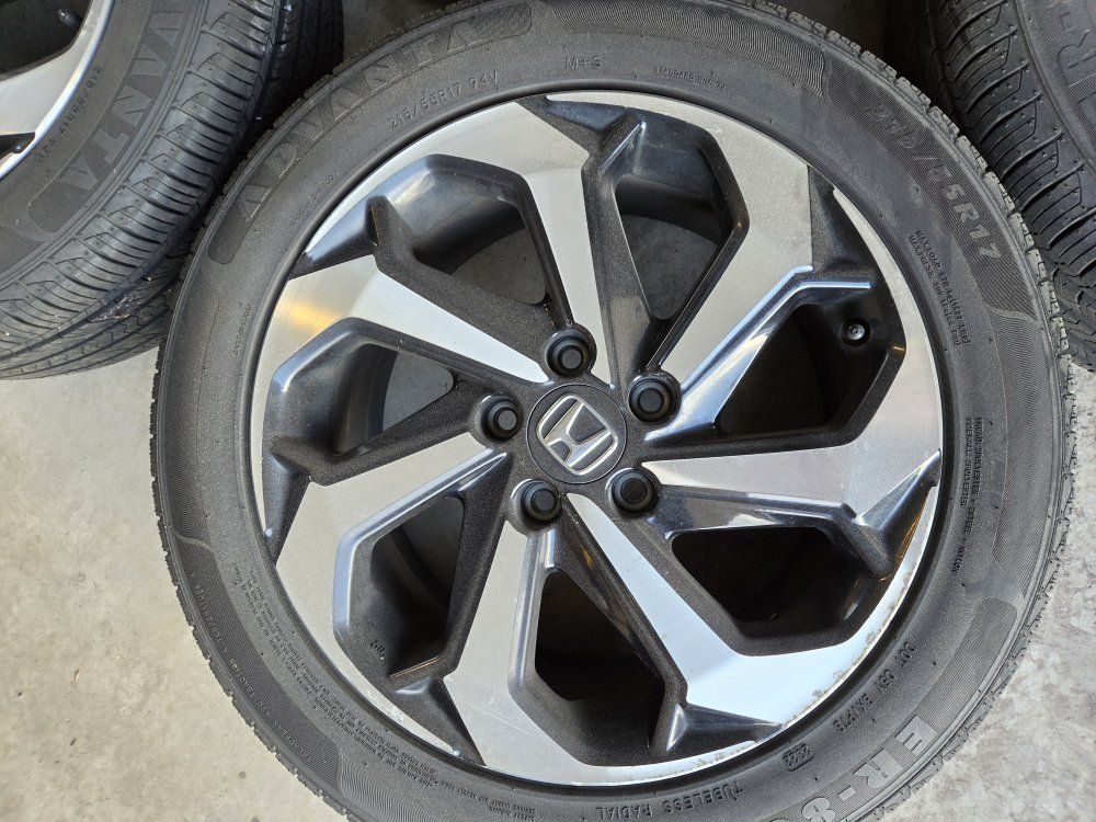 full set, 17" wheels  and  215 55 r17 tires