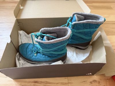 Adidas Women's Teal Quilted Fleece-Lined Winter Boots - Size 6