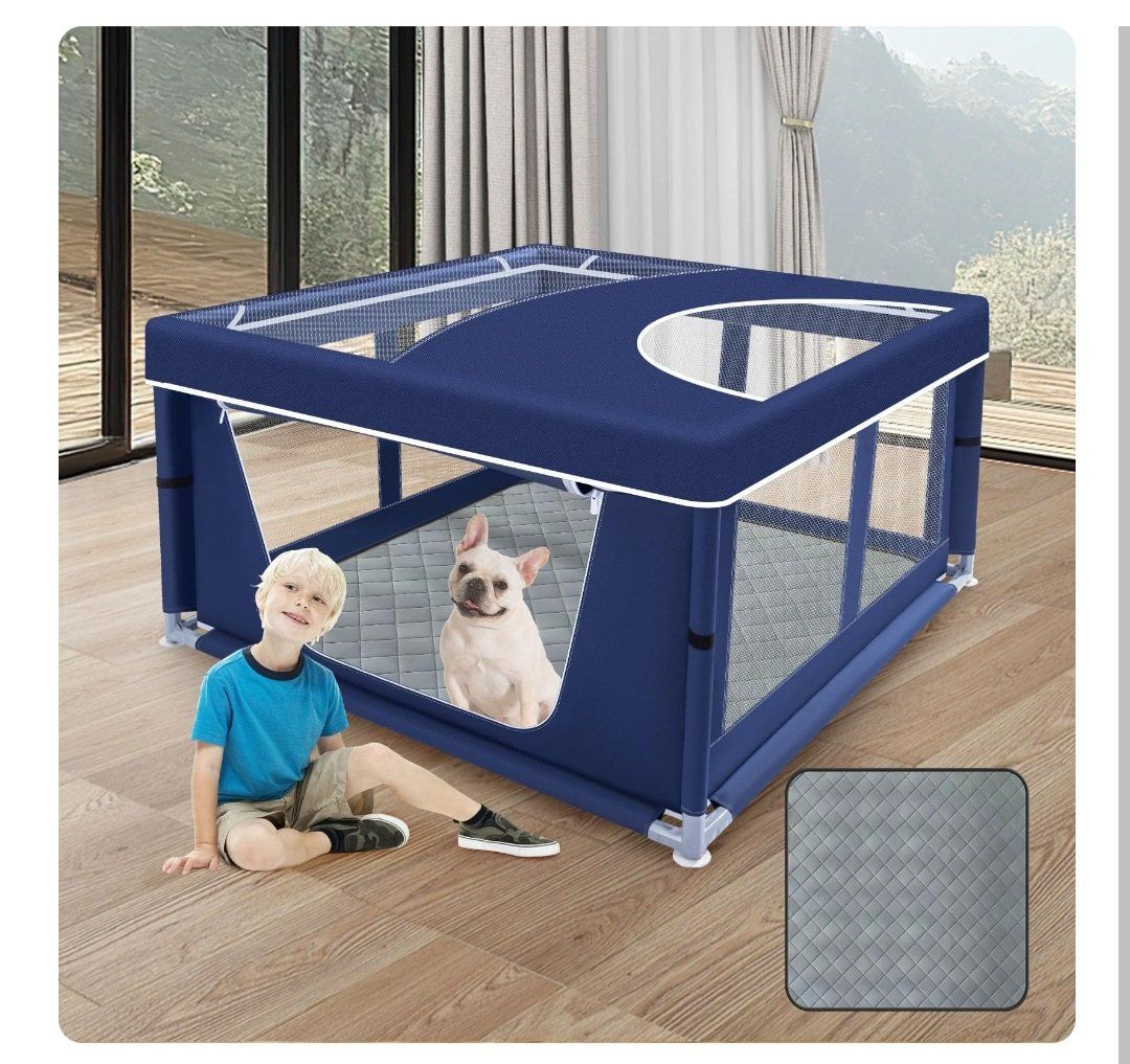 New 42x42 Inches Puppy Playpen or Baby Playpen.  With Cover & Dog Pads, 