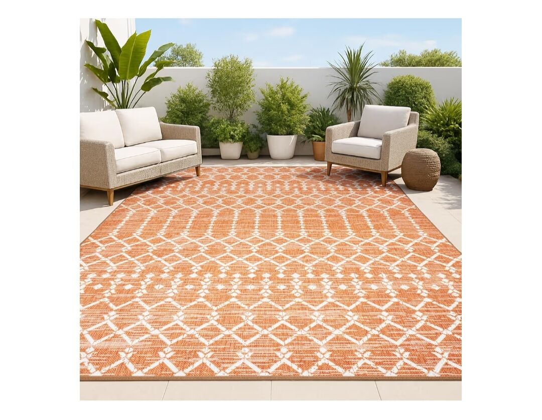NEW JONATHAN Moroccan Geometric Indoor Outdoor Rub 5x8