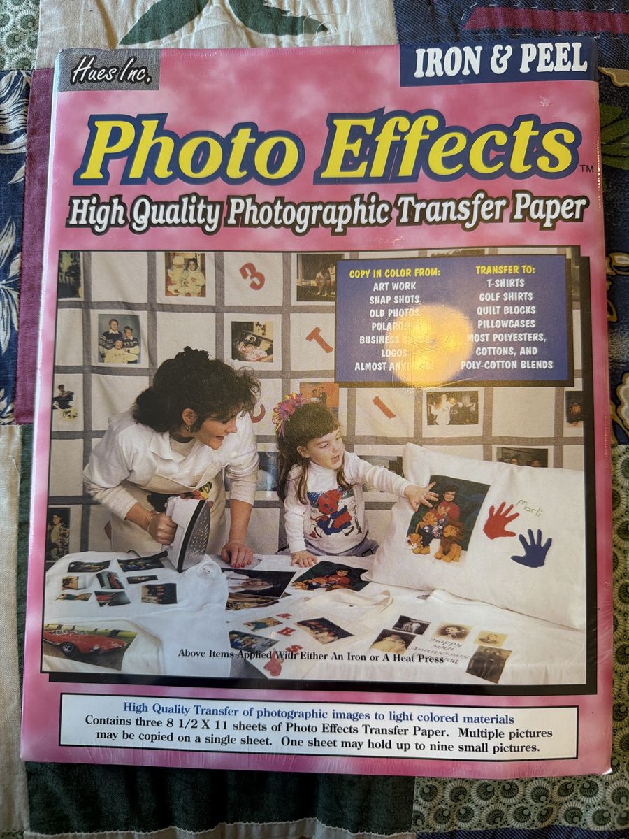 Hues Inc. Photo Effects High Quality Photographic Iron & Peel Transfer Paper (3 Sheets)