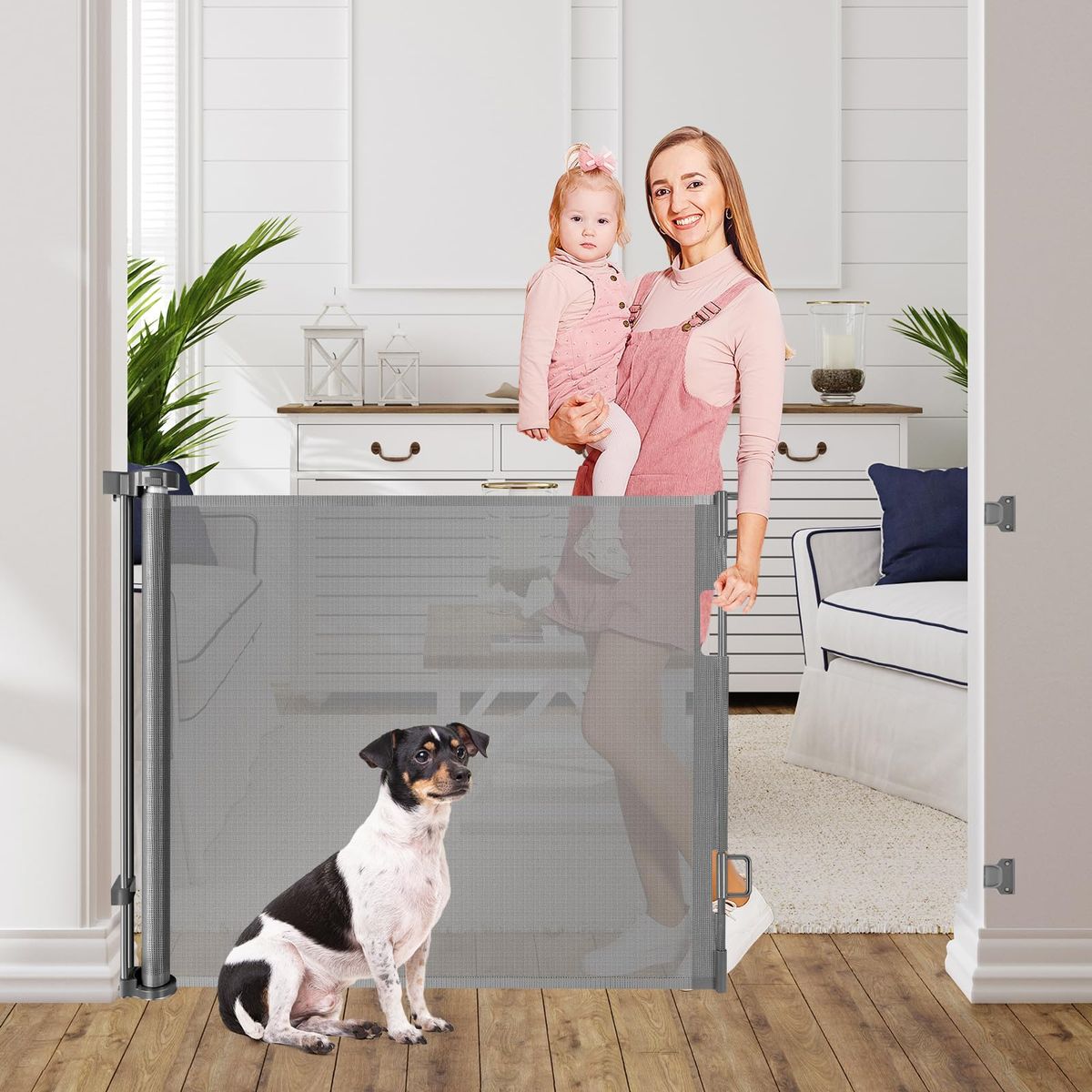 33" H Retractable Up to 65" Retractable Baby Gate for Doorways - GREY