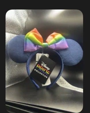 Disney Parks Pride Collection Rainbow Denim Minnie Mouse Ears Headband