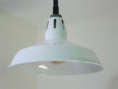 Vintage Benjamin 16” Industrial Porcelain Pendant Lights – Matching Set of 3