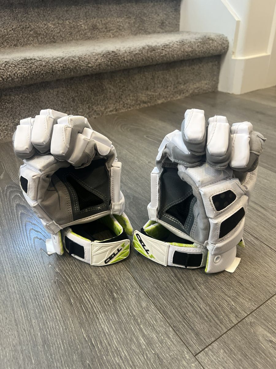 STX Cell II Lacrosse Gloves - Size Large | White