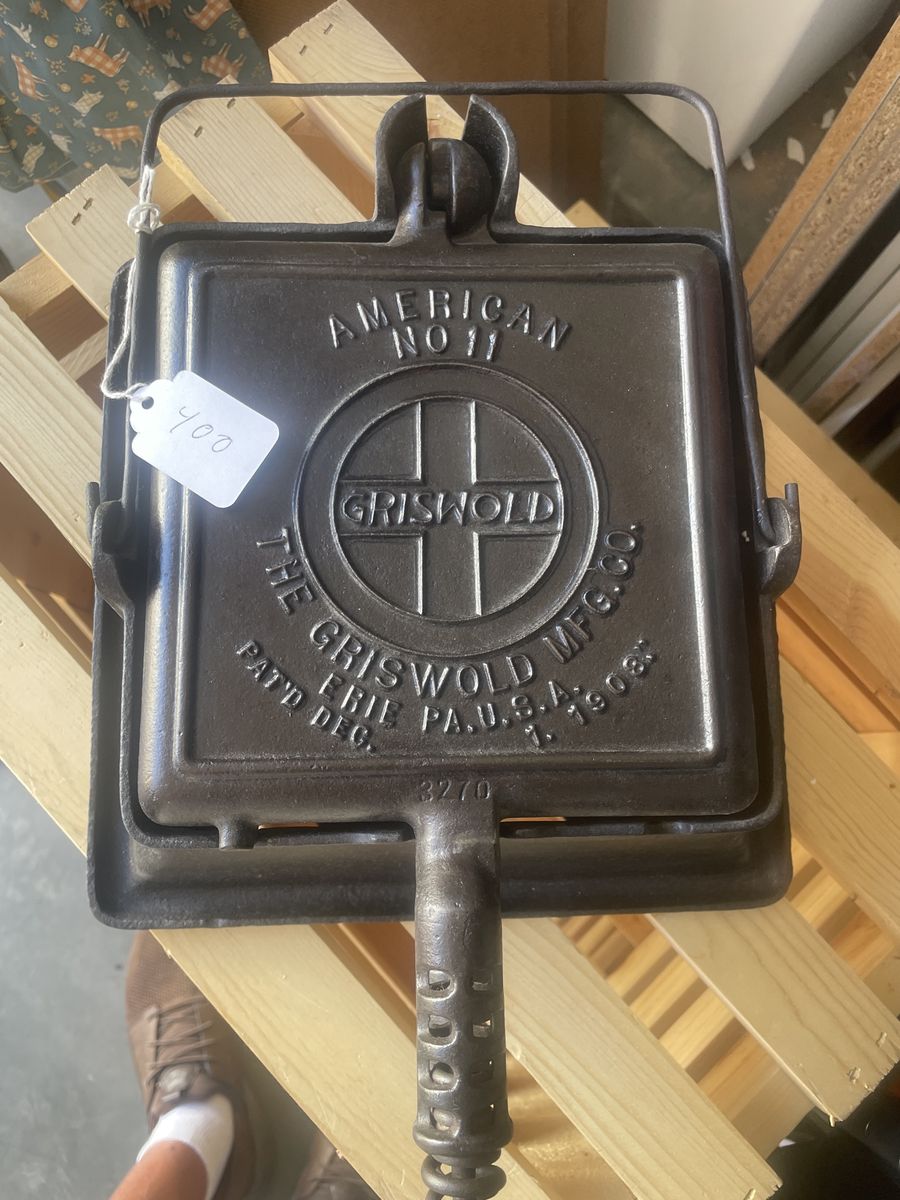 Vintage Griswold American No. 11 Cast Iron Waffle Iron - Erie, PA, USA 1903