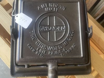 Vintage Griswold American No. 11 Cast Iron Waffle Iron - Erie, PA, USA 1903