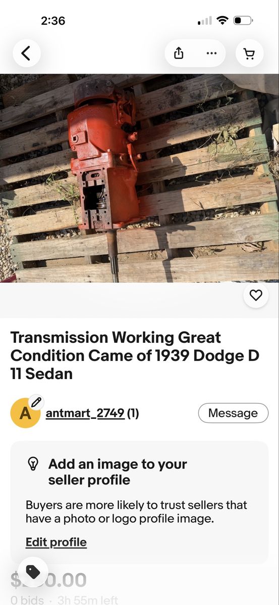 1939 Dodge D 11 Sedan Transmission - Working Condition