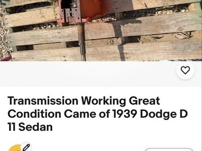 1939 Dodge D 11 Sedan Transmission - Working Condition