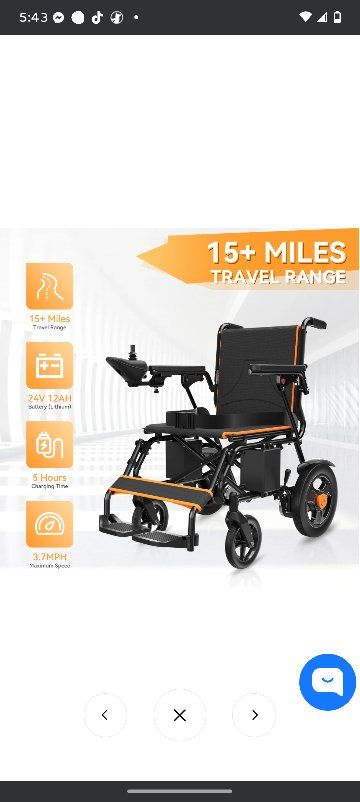 brand new electric wheelchair. color is yellow and black