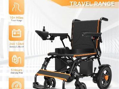 brand new electric wheelchair. color is yellow and black
