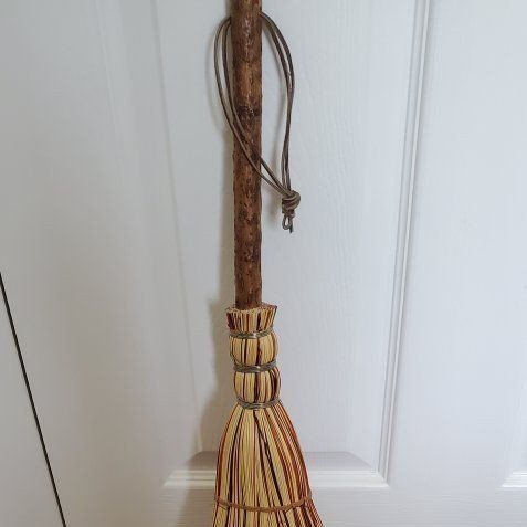 Handmade Decorative Hearth Broom with Natural Wooden Handle