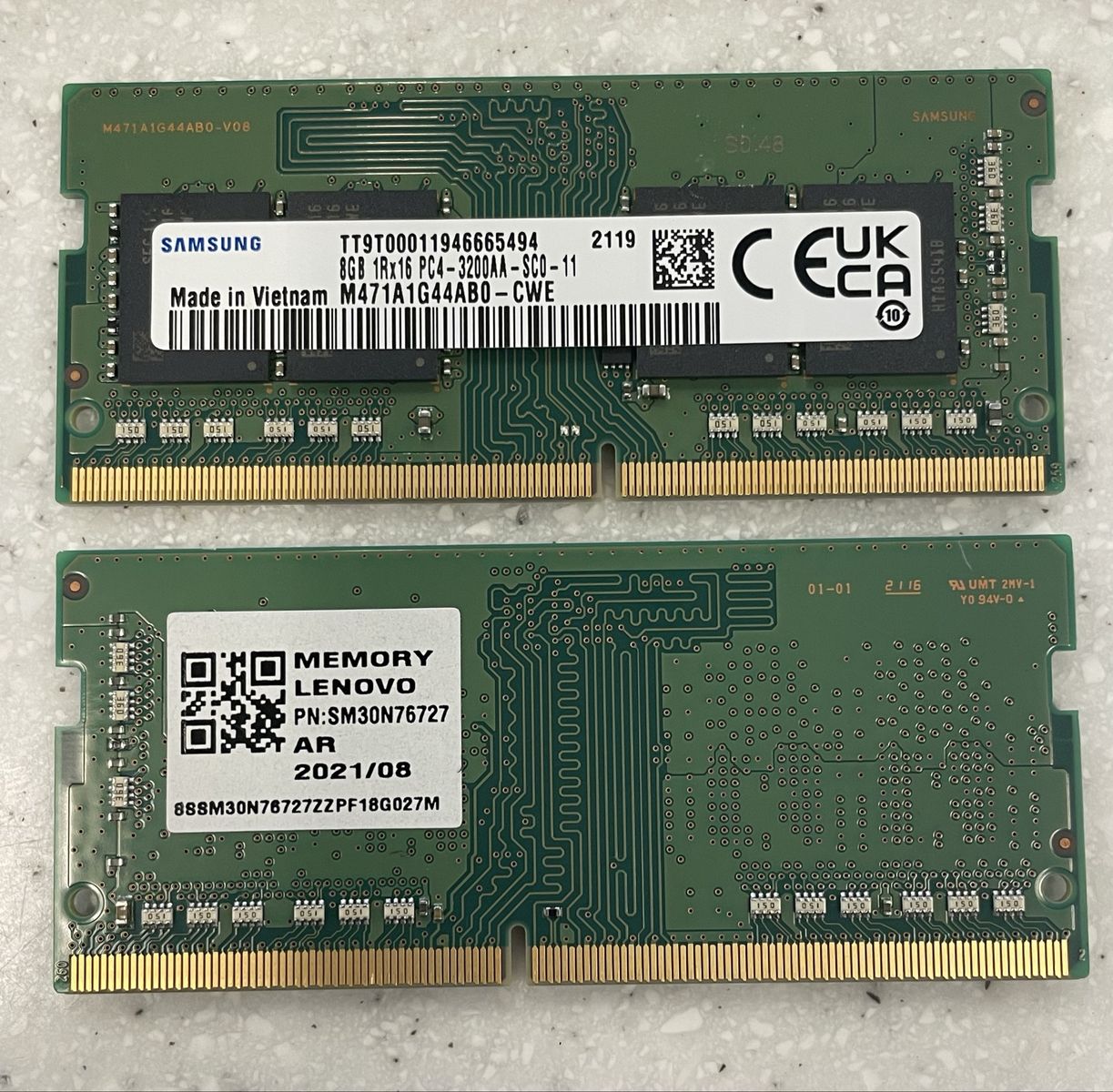 Lenovo DDR4 PC4-3200 16GB (8gb x 2) laptop RAM