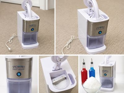 Nostalgia Snow Pro Snow Cone Maker - SCM600WHITE - Home Ice Shaver for Shaved Ice & Drinks