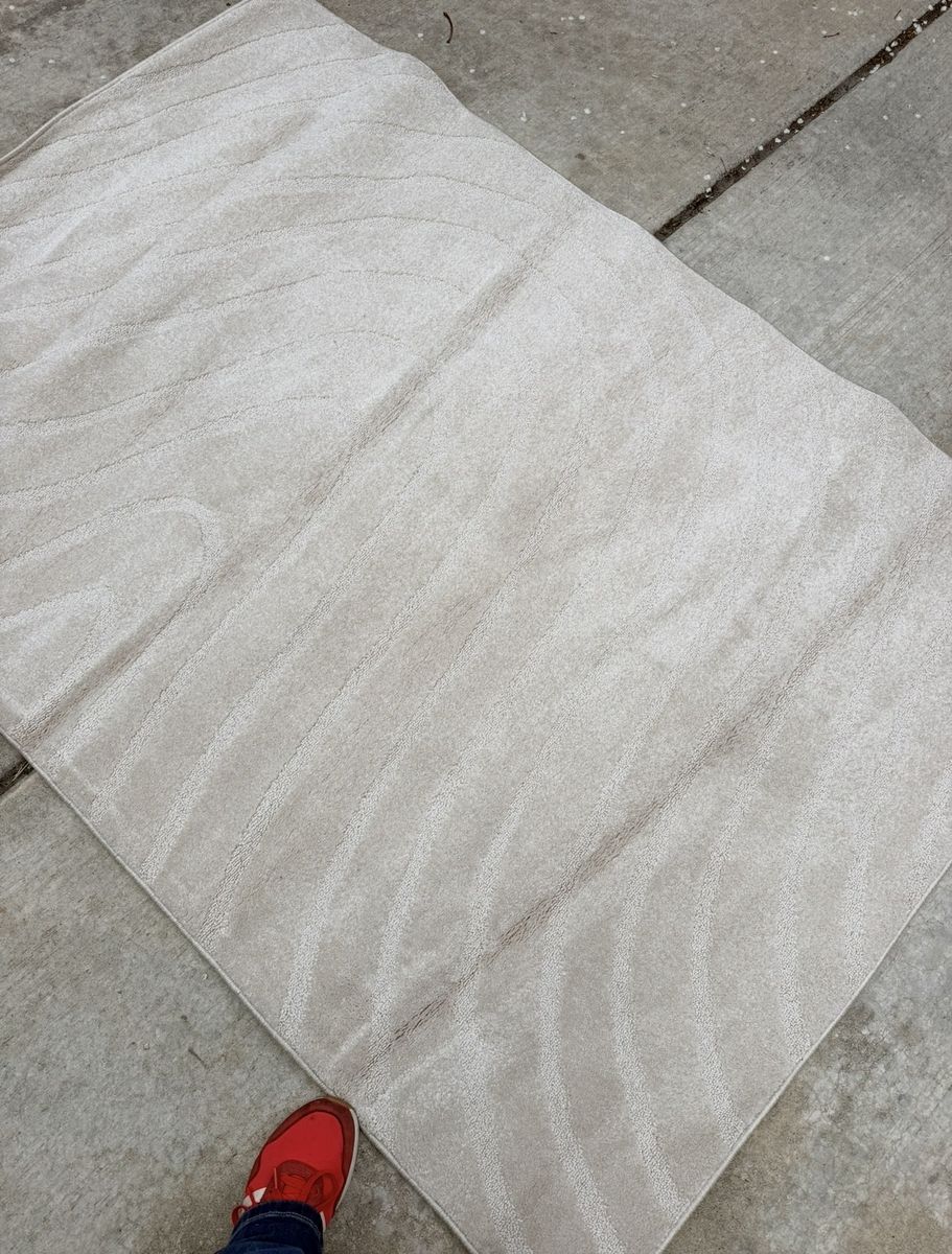 New. Super Plush 4x6 Cream Zen Wave Area Rug