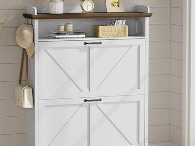 New! Shoe Cabinet with 2 Flip Drawers and Shelf