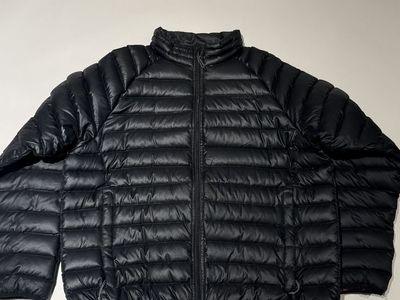 Solstice Men's Down Puffer Jacket - Size XL - Black with Pink/Maroon Lining