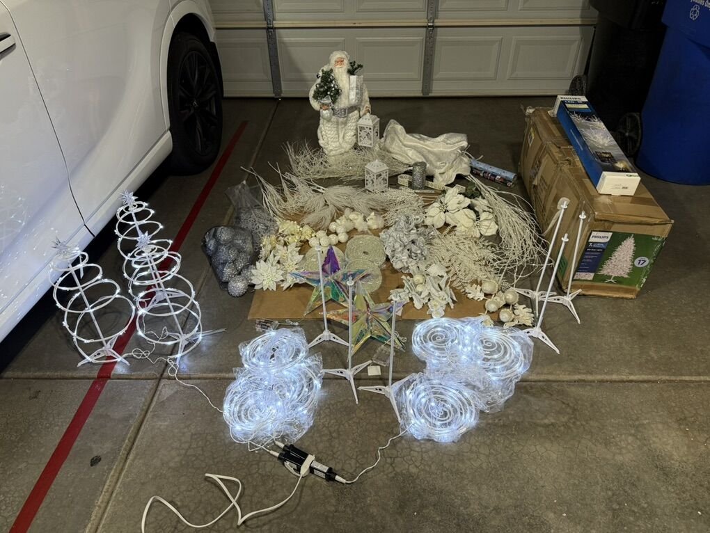 PHILIPS 7ft White Balsam Fur Tree & Decorations