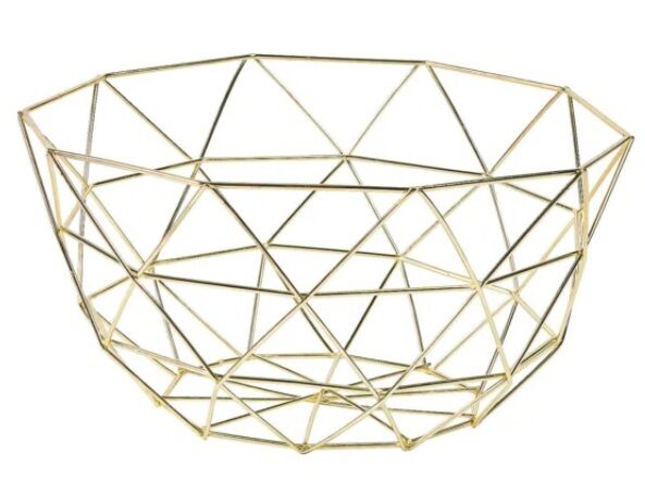 New Everly Quinn Decorative Gold Metal Basket