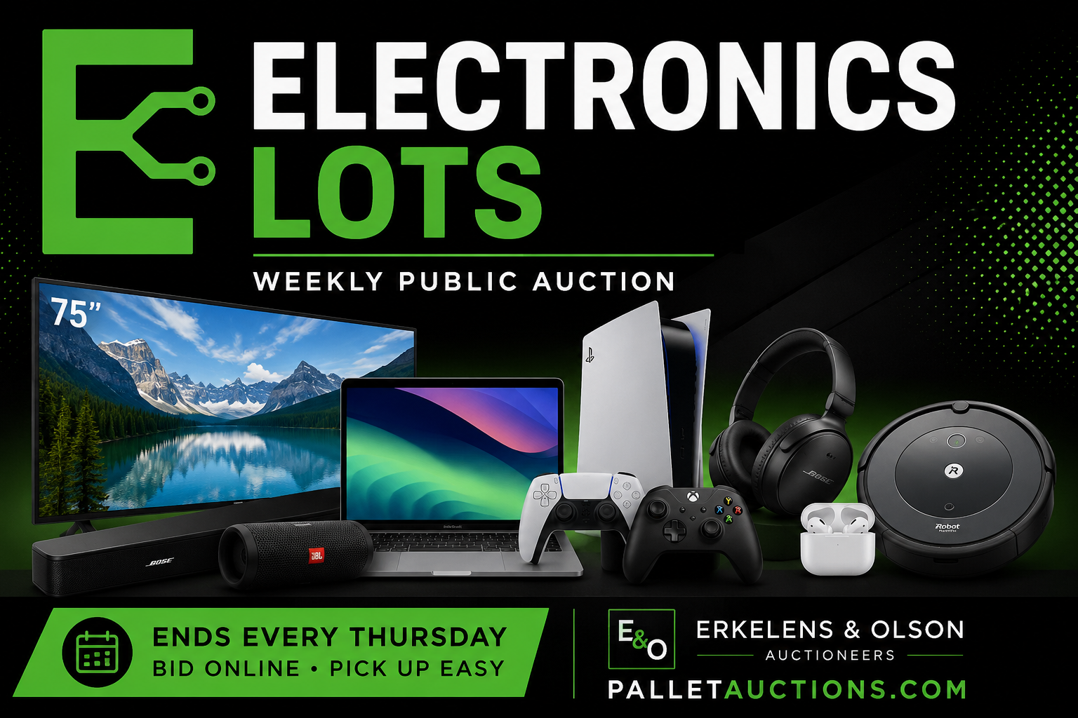Electronics • TVs • Vacuums • Weekly Public Auction