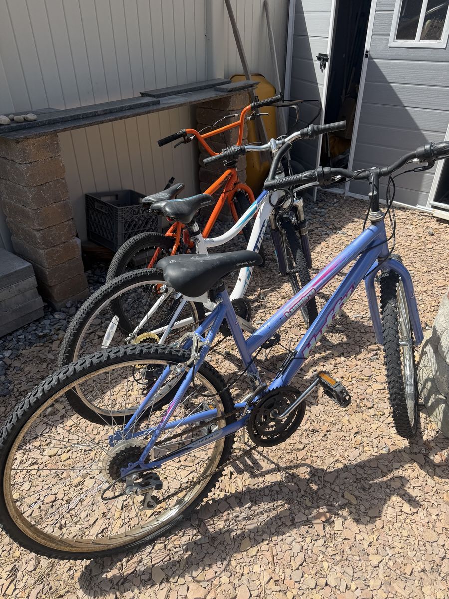 3 bikes and 3 scooters. Garage clean out