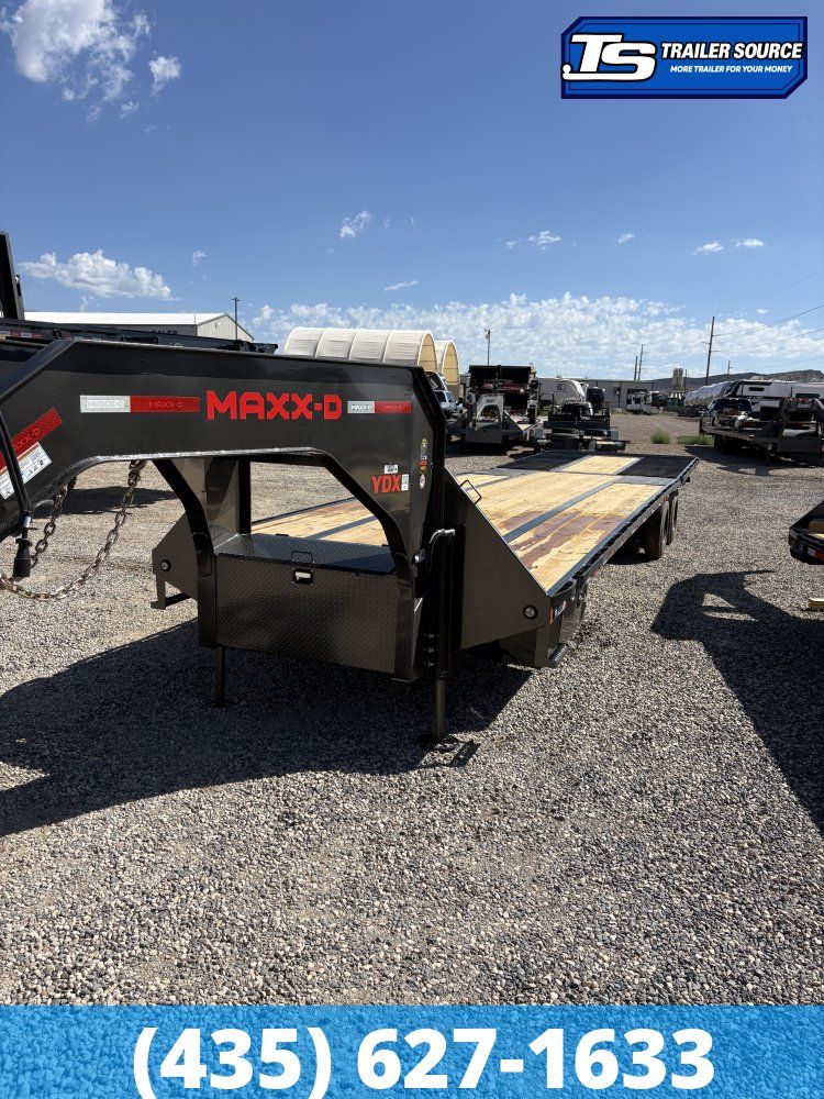 8.5x36 Maxx-D YDX Gooseneck Hydraulic Dovetail Equipment Trailer - 30K GVWR - Hydraulic Jack(s)