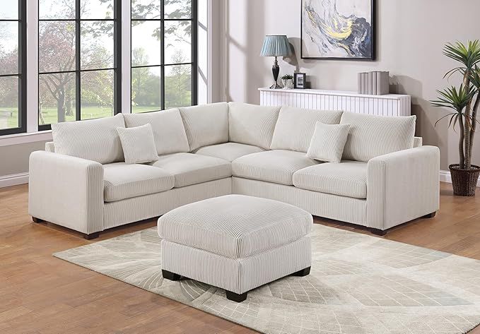 NEW SOFA-SECTIONAL with OTTOMAN and PILLOWS - NEW IN BOX