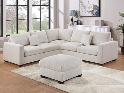 NEW SOFA-SECTIONAL with OTTOMAN and PILLOWS - NEW IN BOX