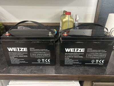 Pair of Weize 100ah AGM batteries