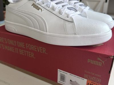 Puma Men's Ace Court Shoe White Sneakers - Size US 10.5