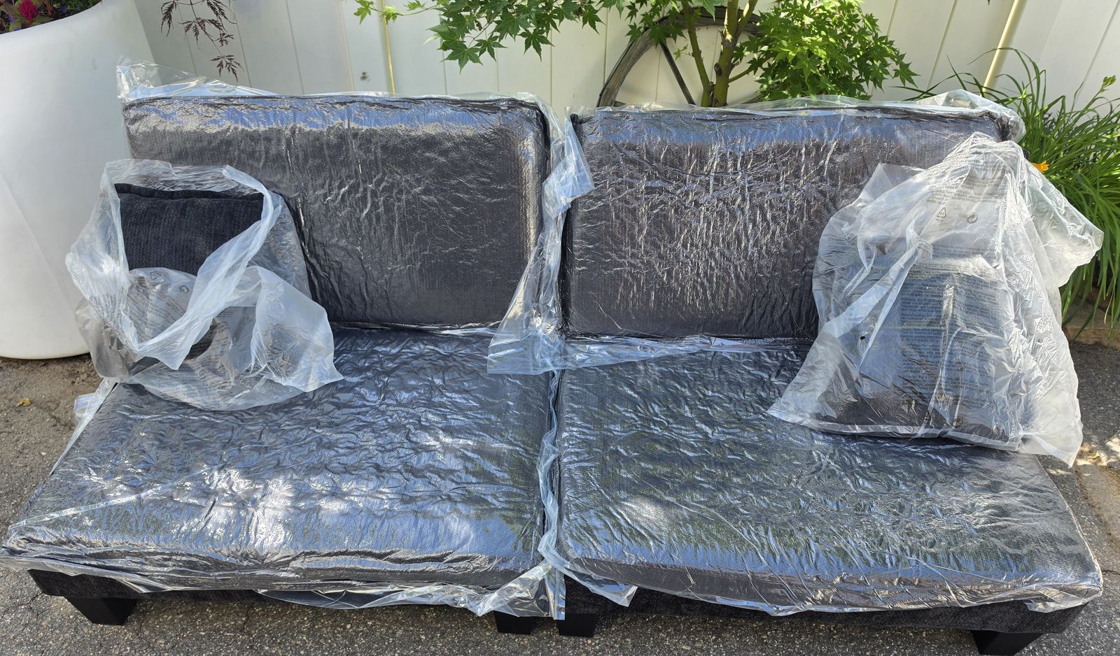 New Assembled Opiesit Modular Sectional Cloud Couch middle section Chenille black