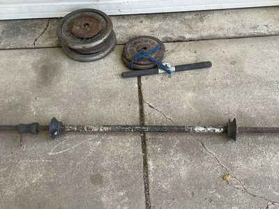 Weight lifting bat and 9 weights