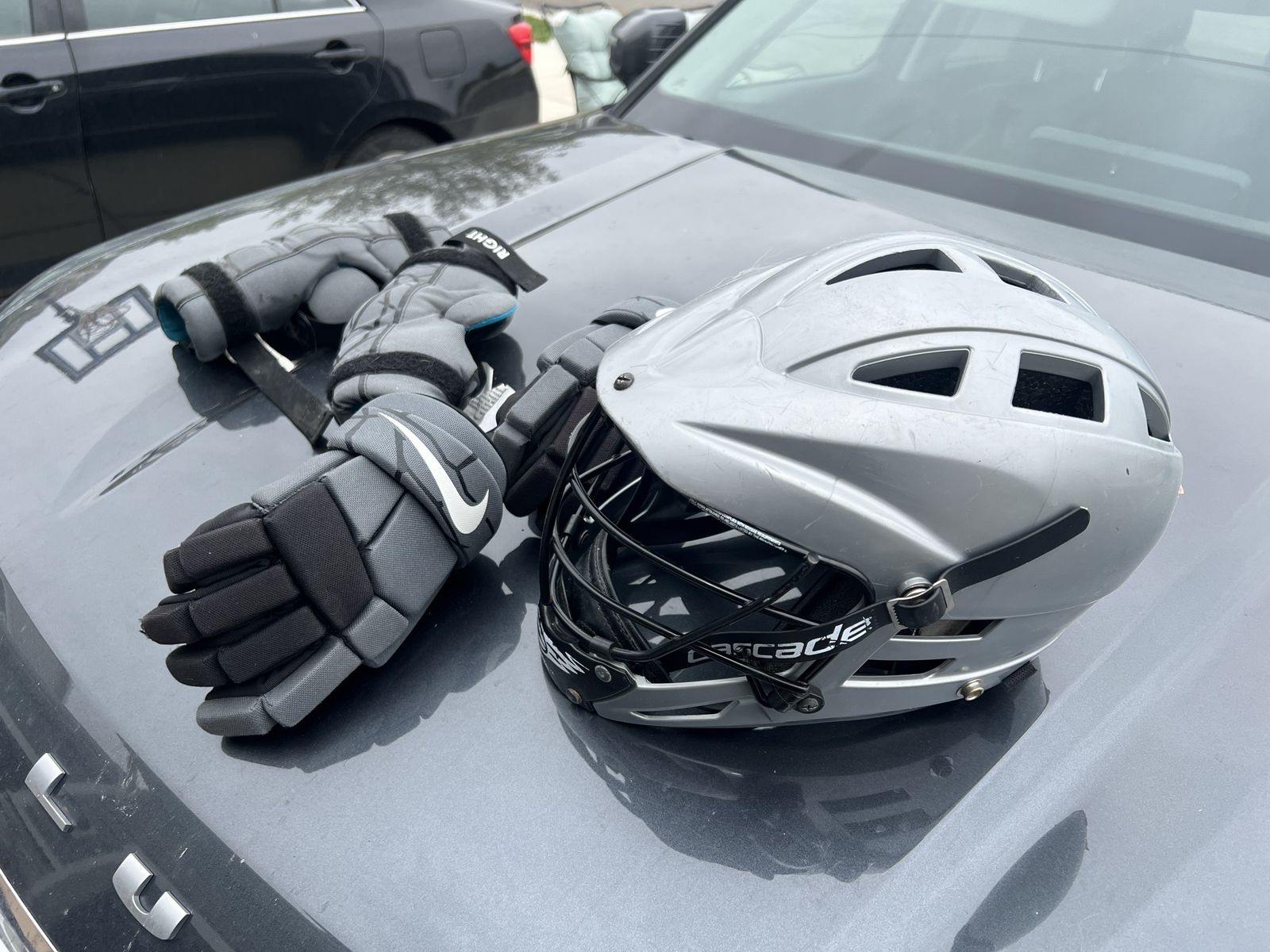 Lacrosse gear and helmet