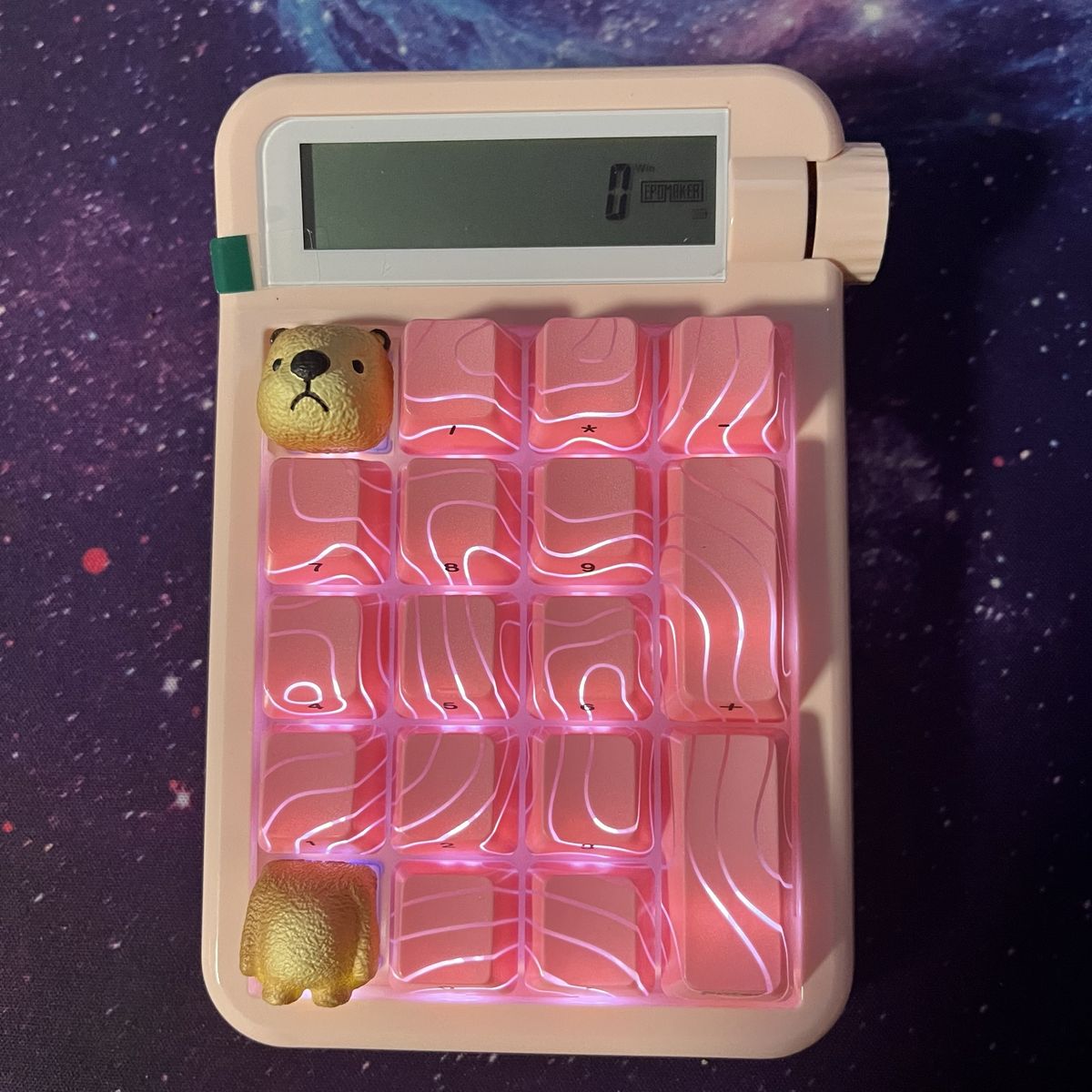 Pink Teddy Bear Wireless Number Keypad