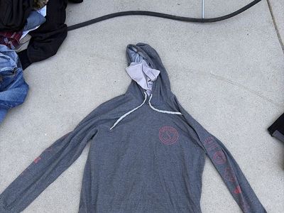 Salty Crew Men's Grey Long Sleeve Fishing Hoodie - Size Large, US, Polyester