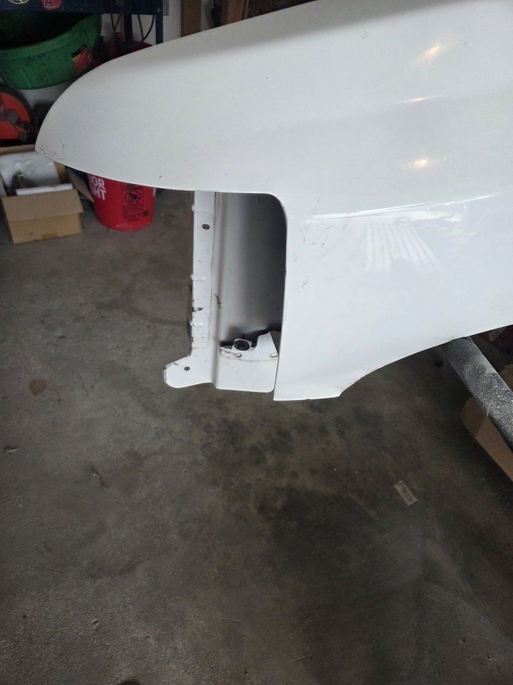 White truck Fender - driver Side, Minor Scratches, OEM. Chevrolet, GMC