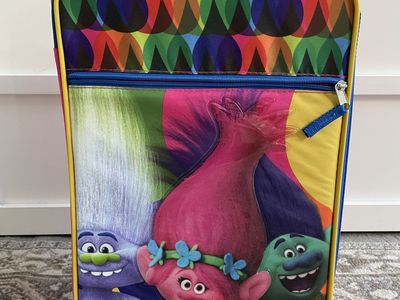 Dreamworks trolls kids children’s rolling suitcase with handle