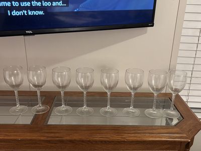 Vintage Crystal! Wine or Water glasses. Unique and Delicate Stem.
