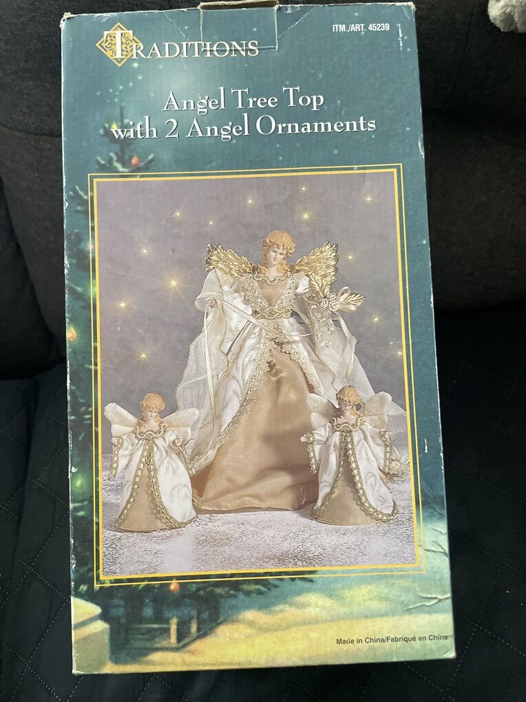 Angel Tree Top With Two Angel Ornaments